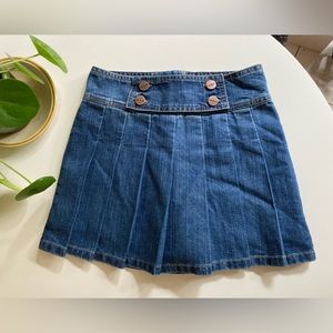 Friends Vintage Pleated Denim Mini Skort Girl’s Size 8 Y2K Denim Mini Skirt
